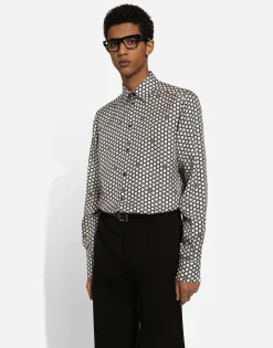 Silk Martini-fit shirt with DG print