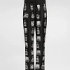 Silk pajama pants with whisky print