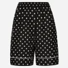 Silk pajama shorts with polka-dot print