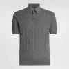 Silk polo-shirt with all-over DG logo embroidery