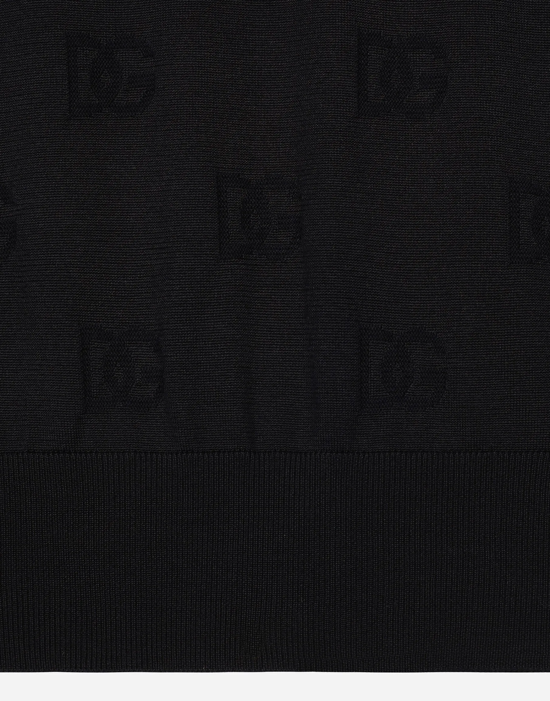 Silk polo-shirt with all-over DG logo embroidery