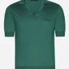 Silk polo-shirt with Dolce&Gabbana embroidery