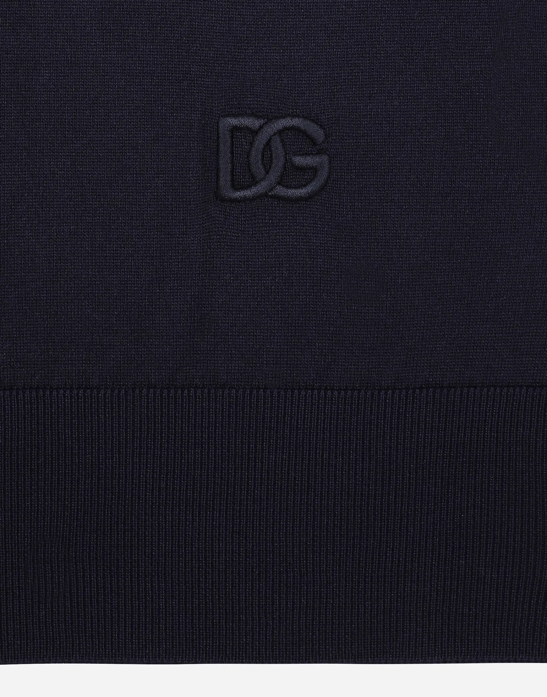 Silk round-neck sweater with DG embroidery