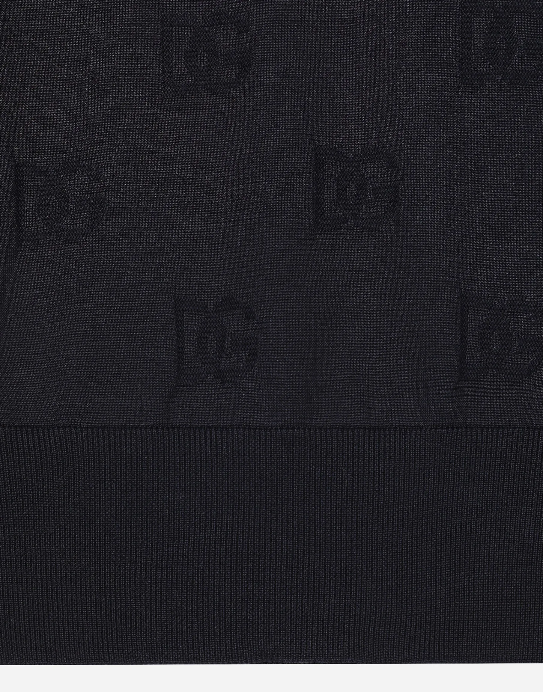 Silk round-neck sweater with all-over DG inlay