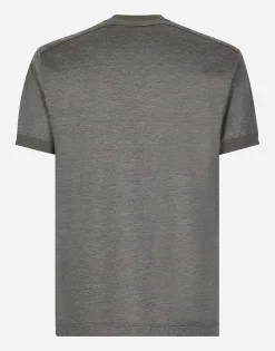 Silk round-neck T-shirt