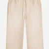 Silk satin jogging shorts with metal DG logo