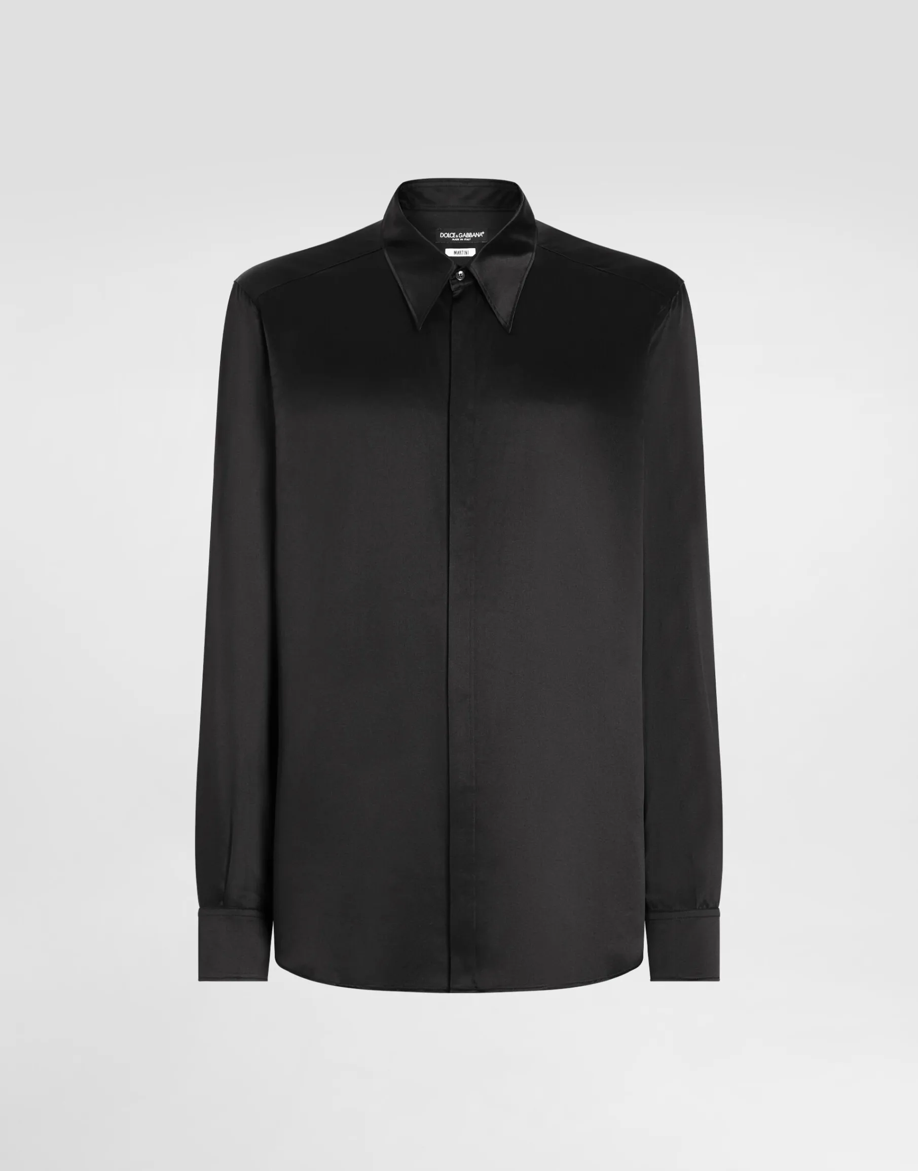 Silk satin Martini-fit shirt