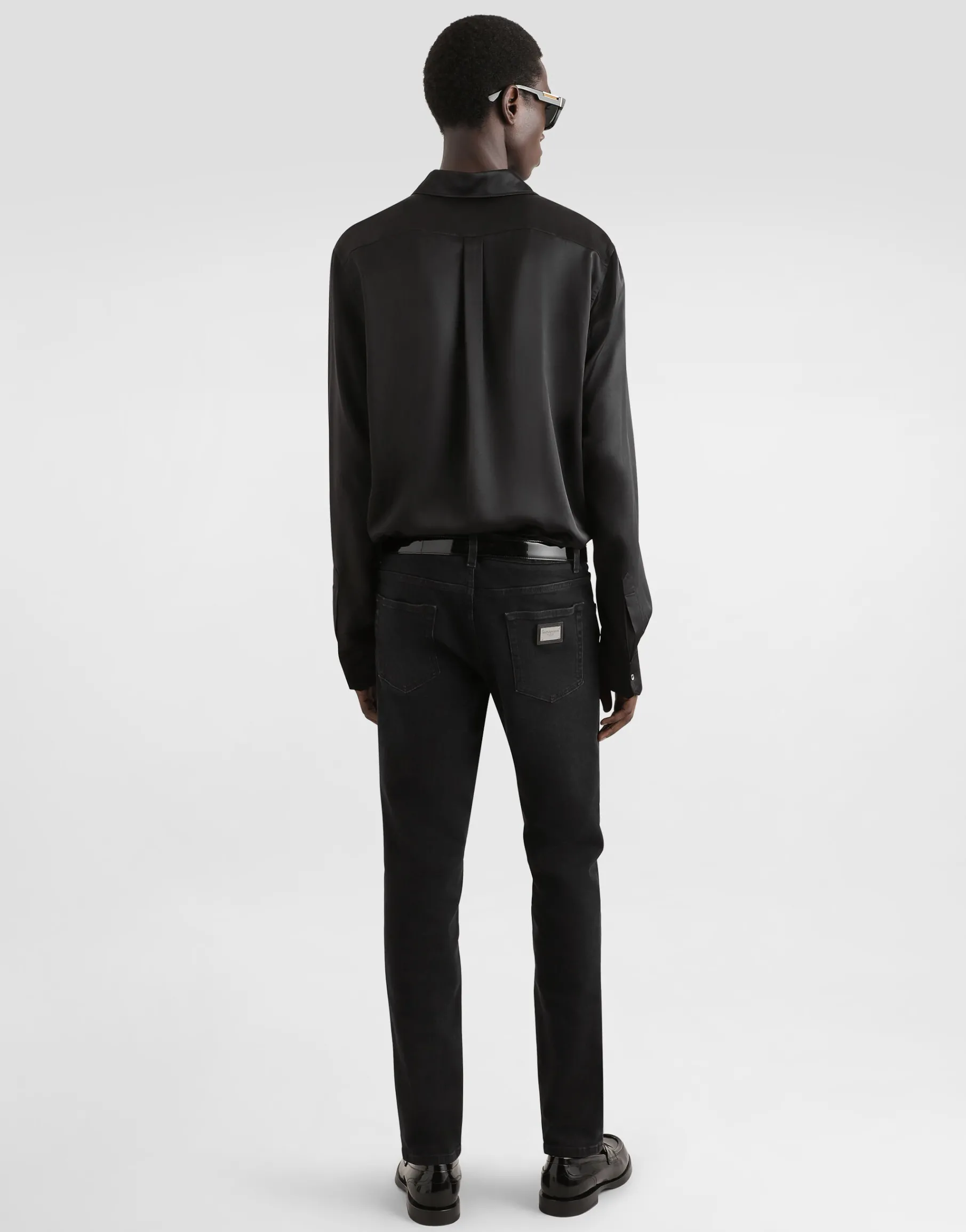 Silk satin Martini-fit shirt
