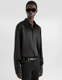 Silk satin Martini-fit shirt