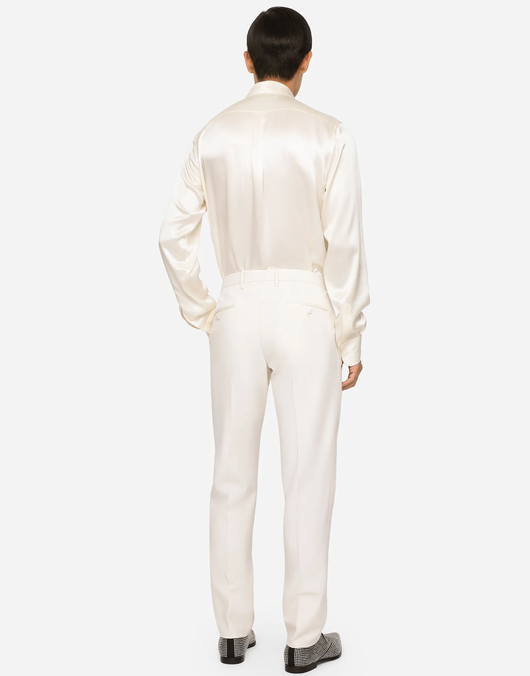 Silk satin Martini-fit shirt
