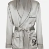 Silk satin robe