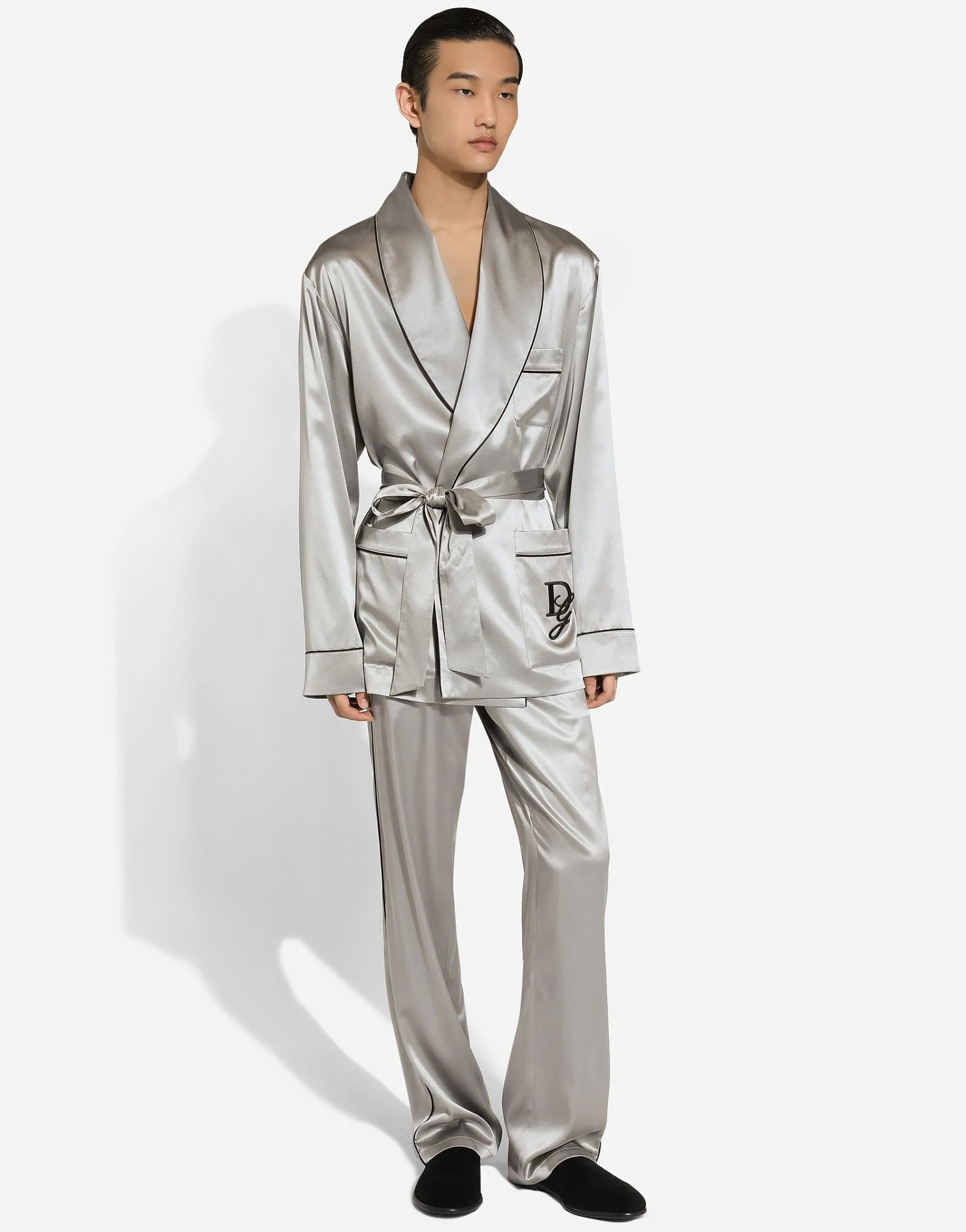 Silk satin robe