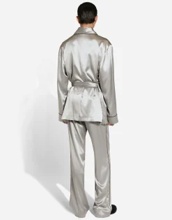 Silk satin robe