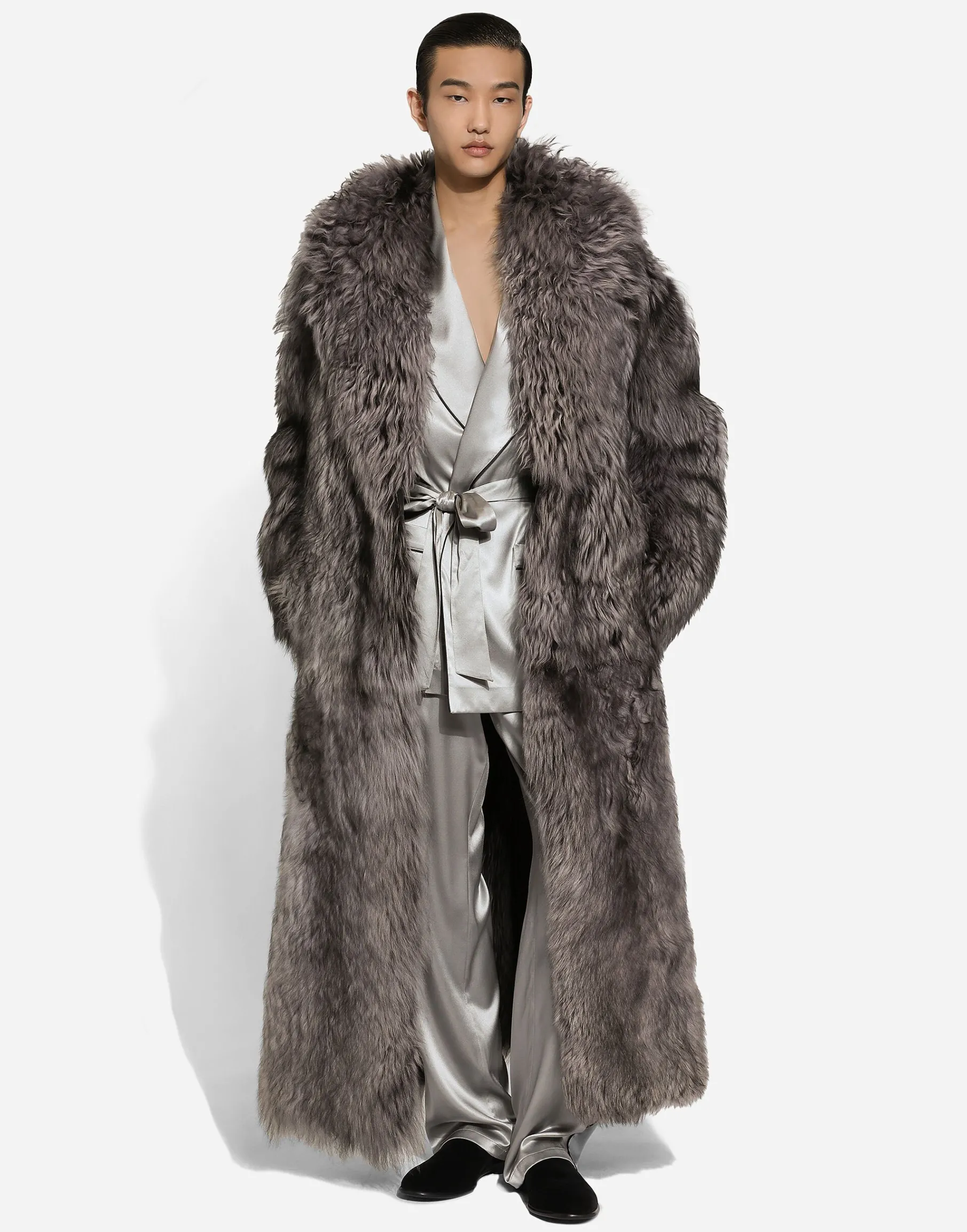 Silk satin robe