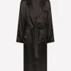 Silk satin robe with metal DG logo