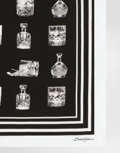 Silk scarf with liquor print