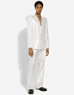 Silk shantung pants