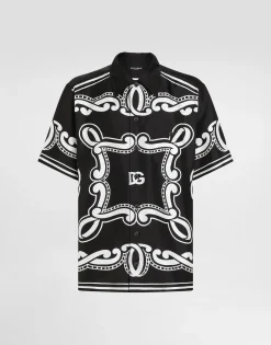 Silk shirt with bandanna print