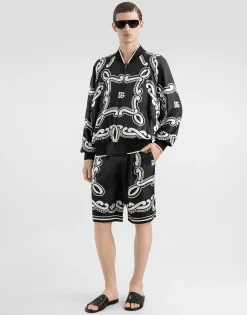 Silk shirt with bandanna print