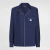 Silk shirt with DG logo-embroidered patch