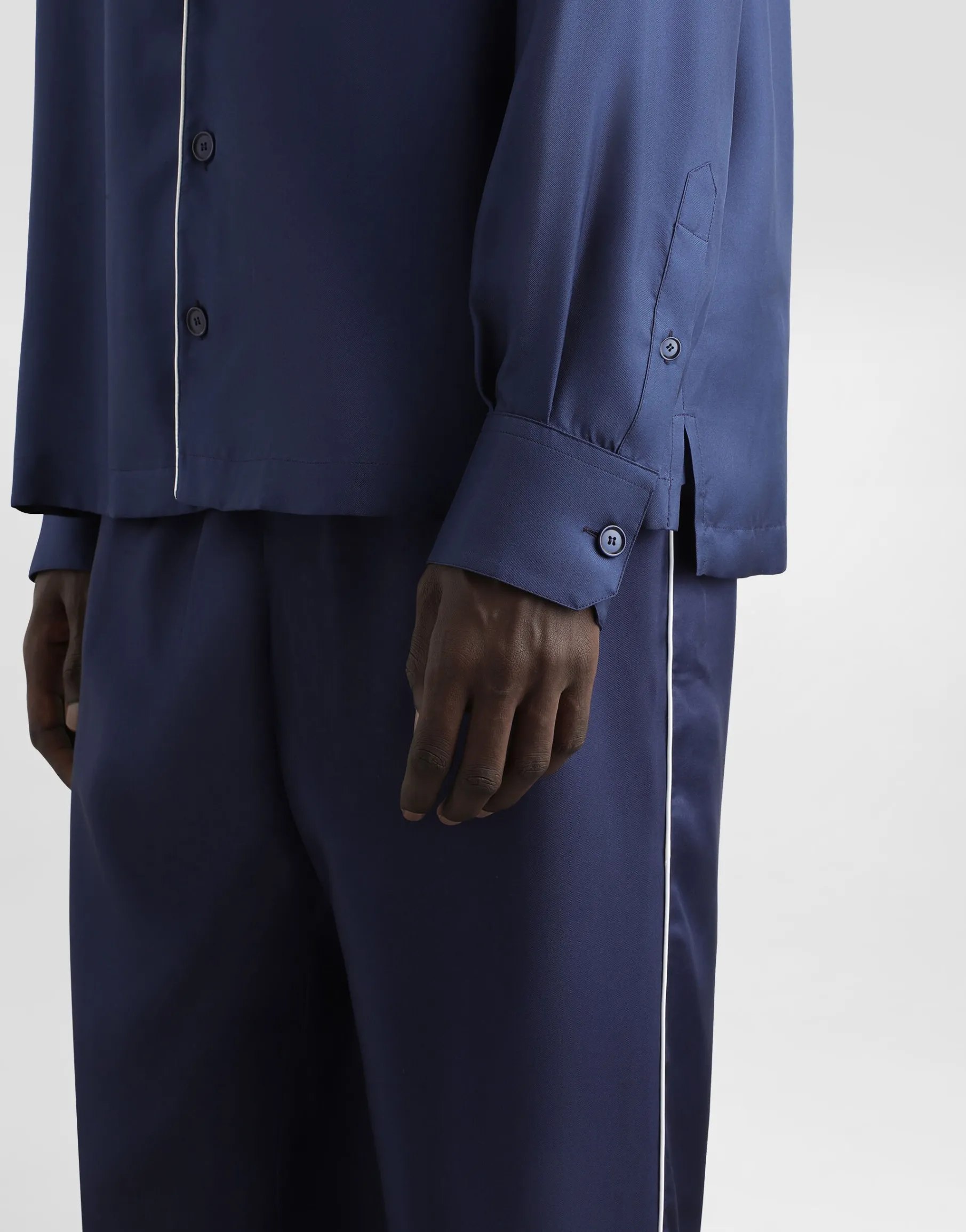 Silk shirt with DG logo-embroidered patch