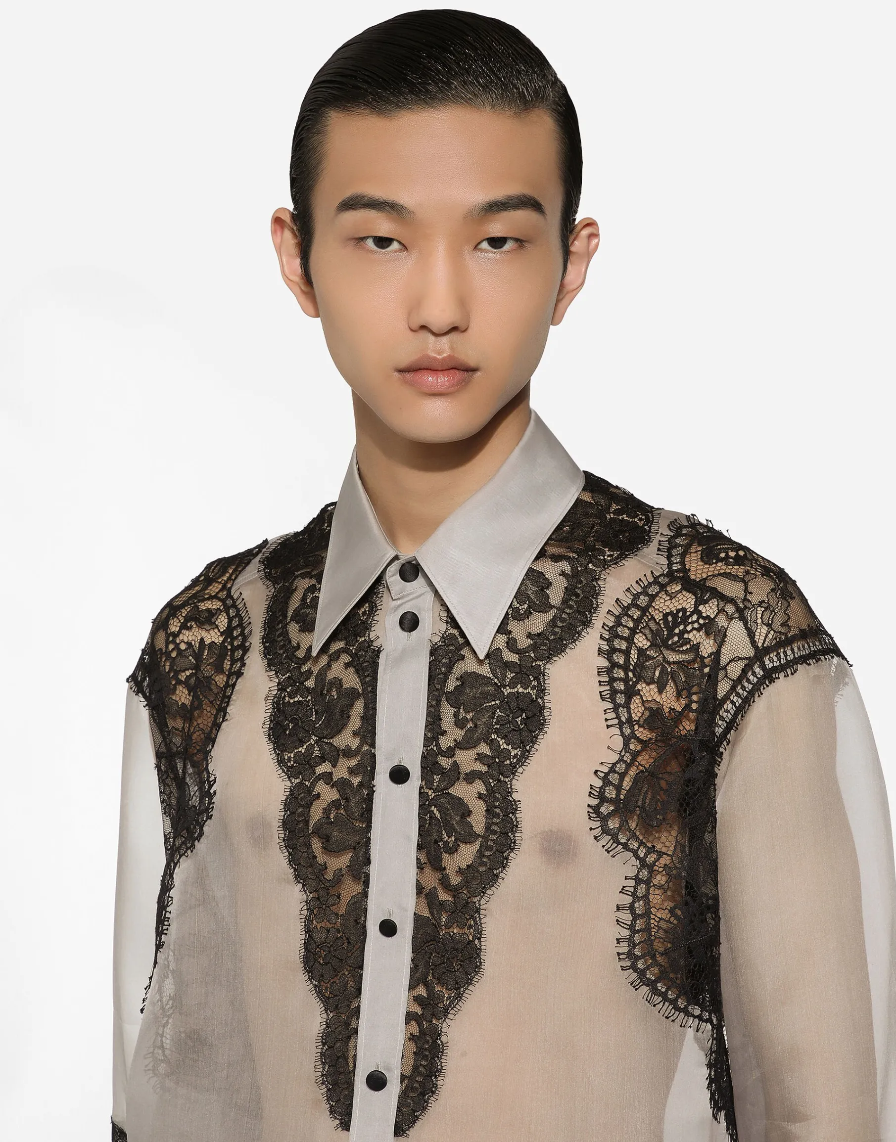 Silk shirt with embroidery
