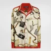Silk shirt with lighter print