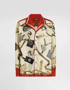 Silk shirt with lighter print