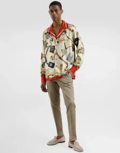 Silk shirt with lighter print