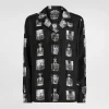 Silk shirt with liquor print