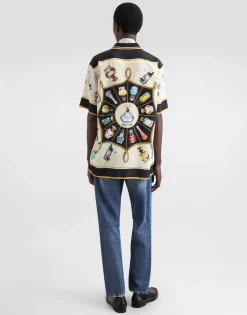 Silk shirt with perfume print