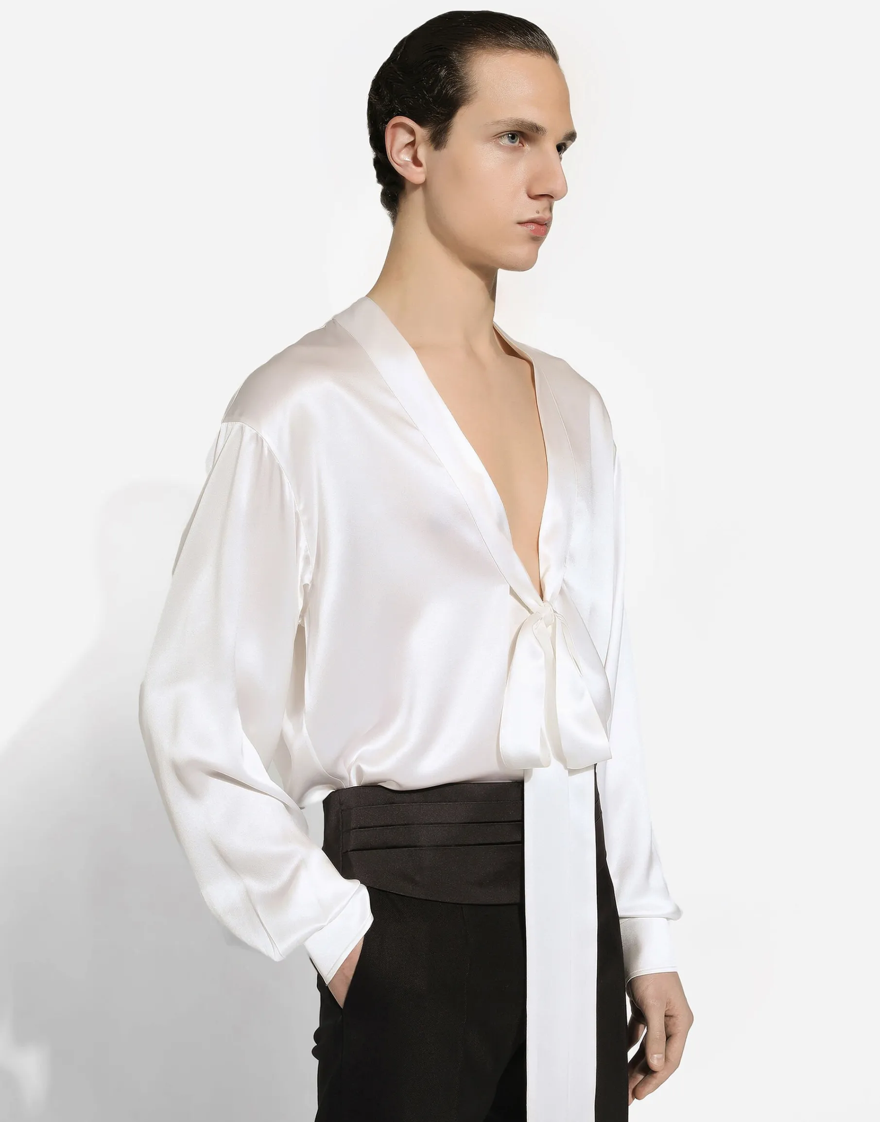 Silk shirt with pussy-bow detail