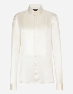 Silk shirt with shirt front