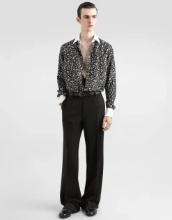 Silk shirt with tie print