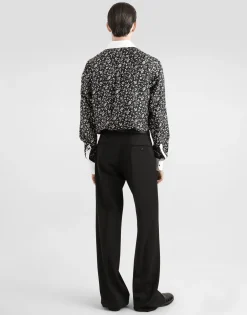 Silk shirt with tie print
