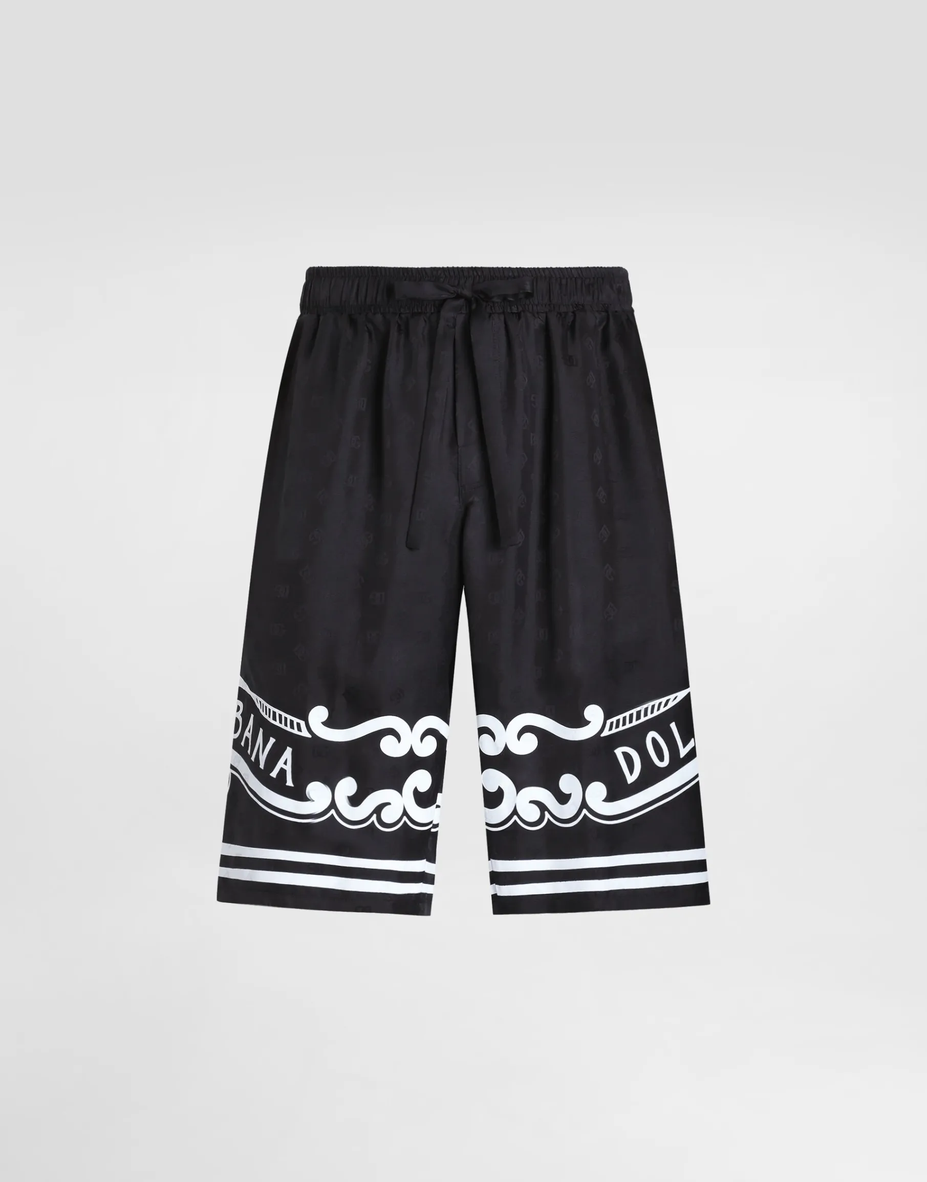 Silk shorts with bandanna-print details