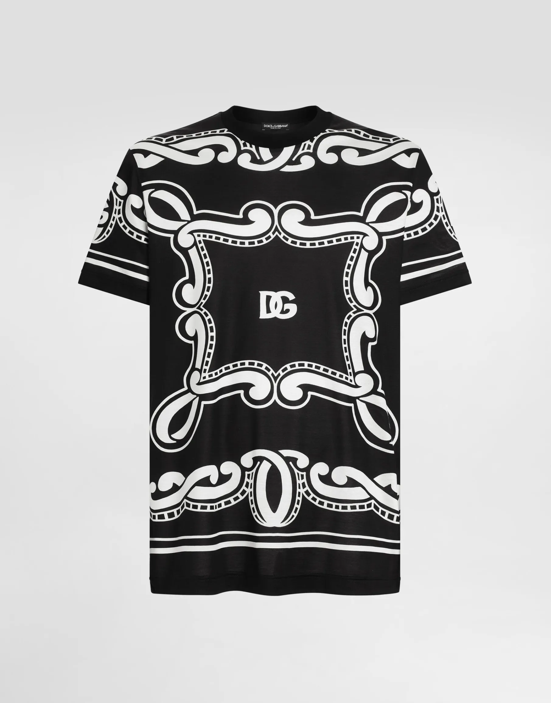 Silk T-shirt with bandanna print
