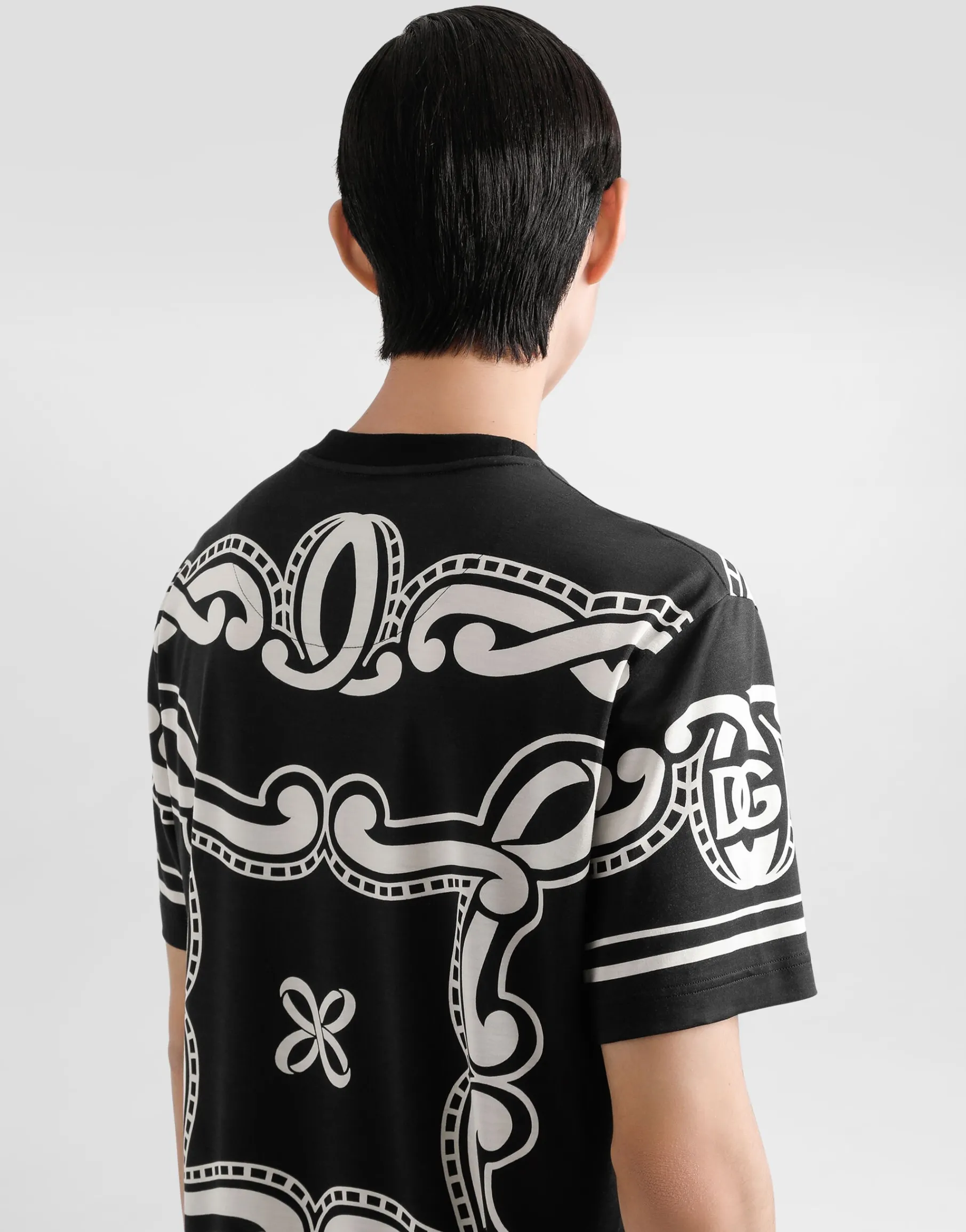 Silk T-shirt with bandanna print