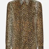 Silk twill Martini-fit shirt with ocelot print