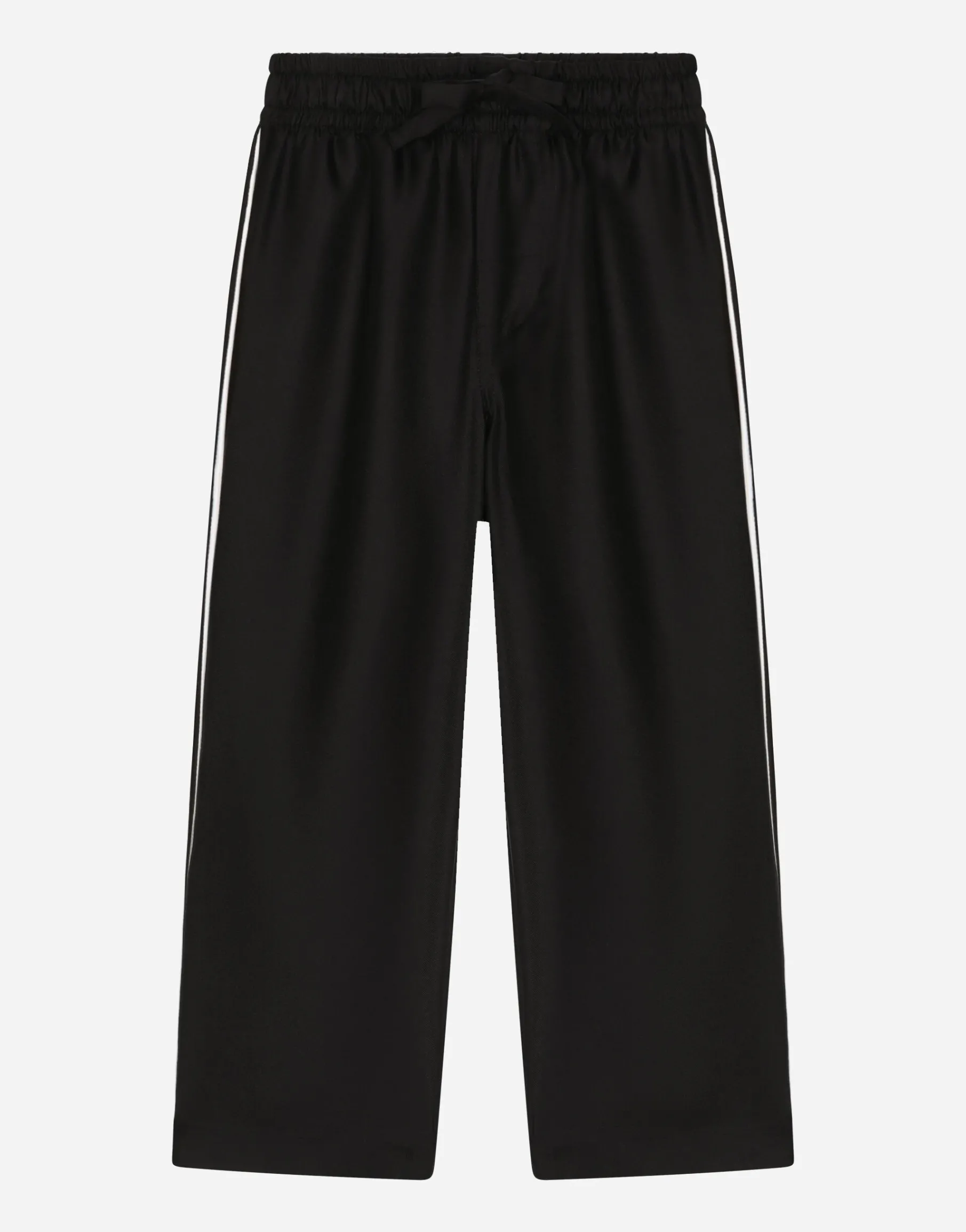 Silk twill pajama pants with DG embroidery