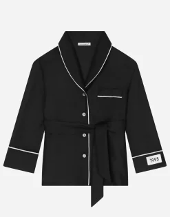 Silk twill pajama shirt