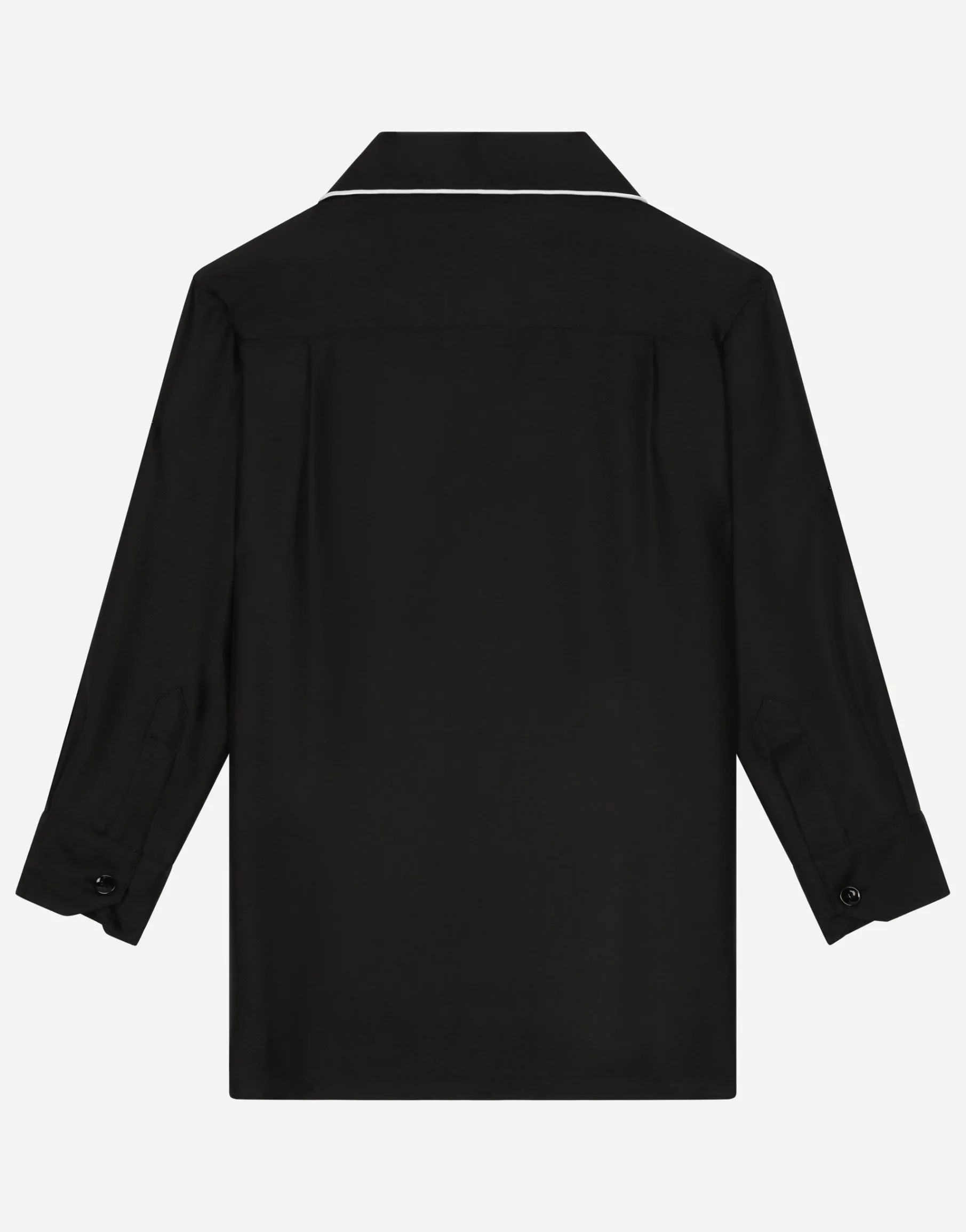 Silk twill pajama shirt with DG embroidery