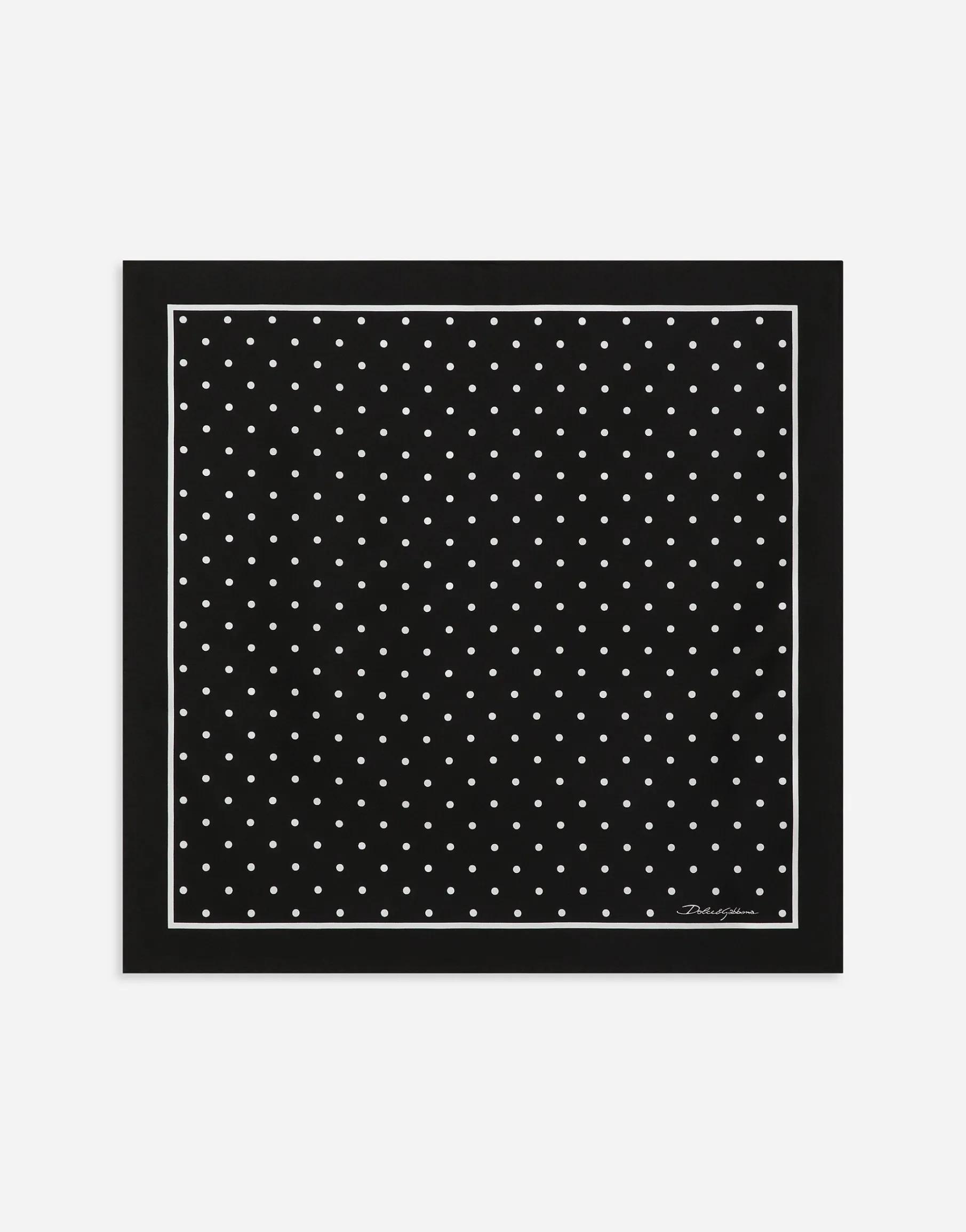 Silk twill scarf with polka-dot print (50x50)
