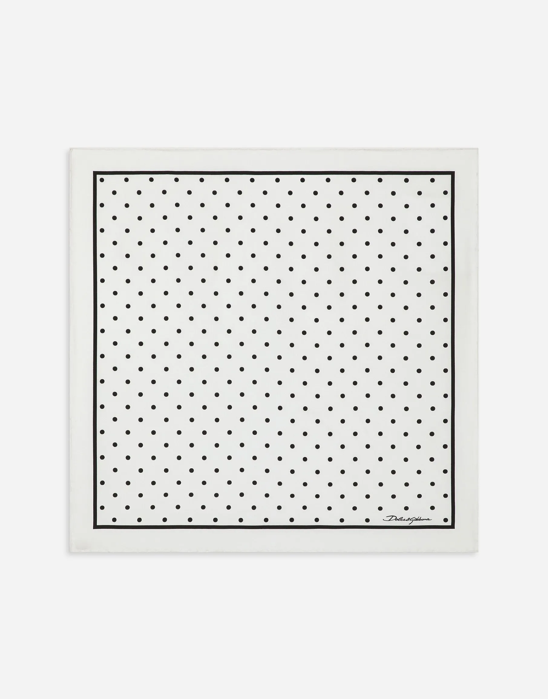 Silk twill scarf with polka-dot print (50x50)