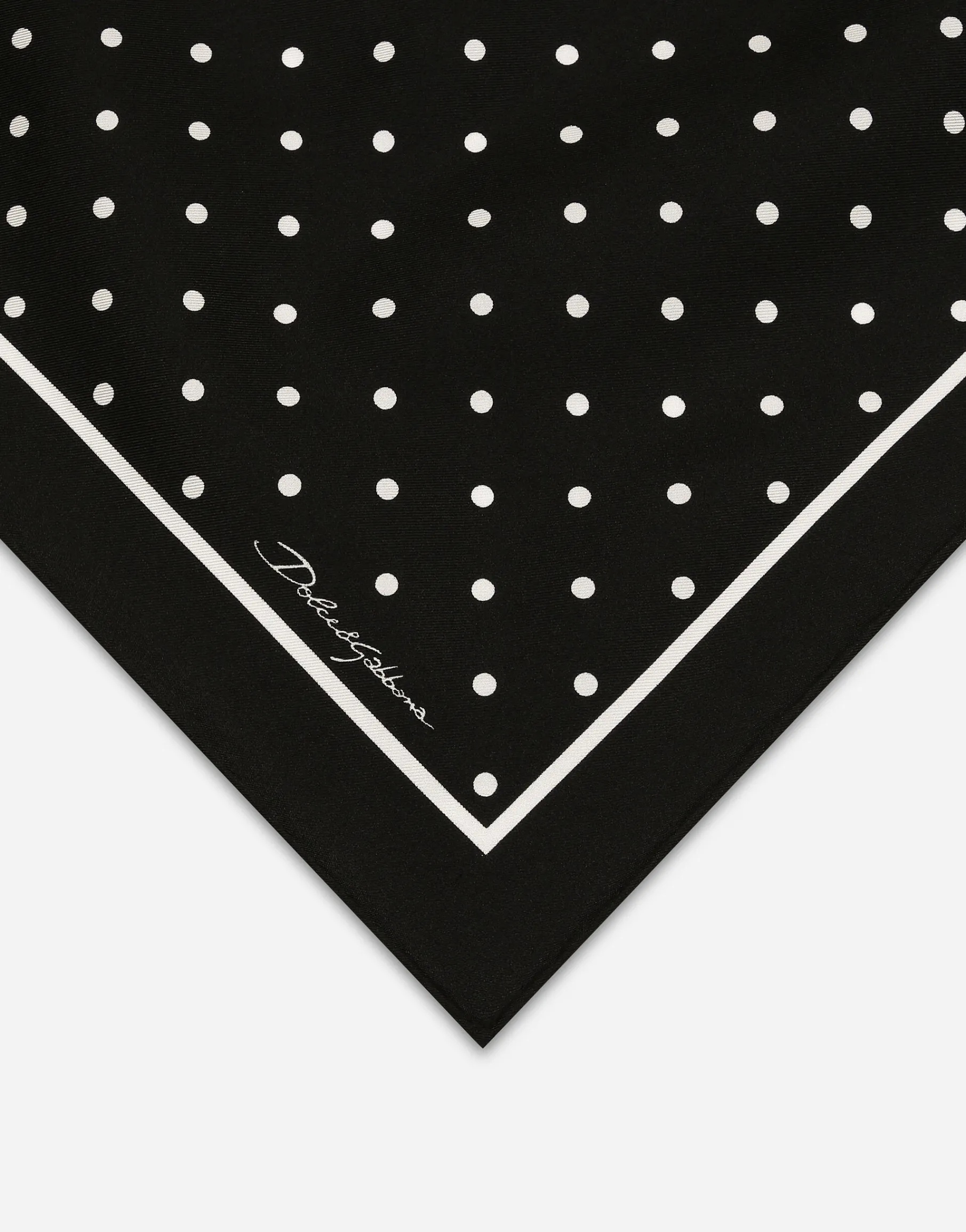 Silk twill scarf with polka-dot print (50x50)