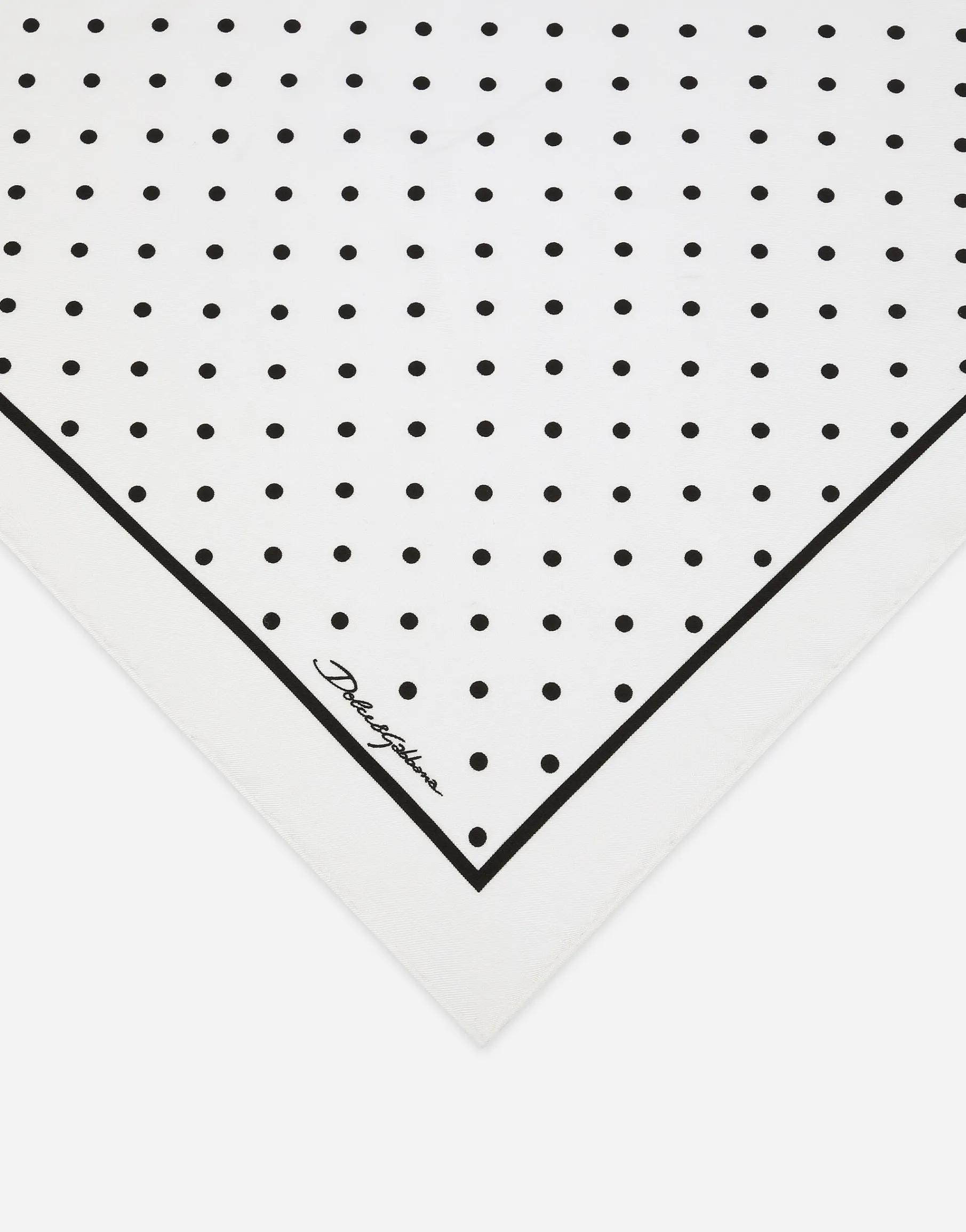 Silk twill scarf with polka-dot print (50x50)