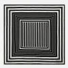 Silk twill scarf with striped print (90x90)