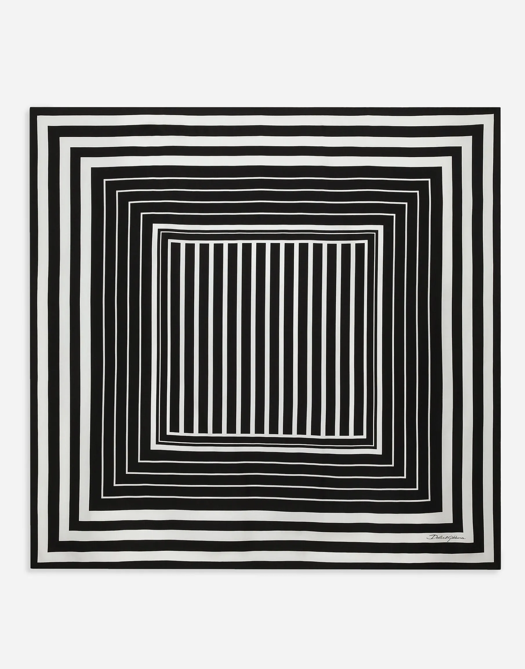 Silk twill scarf with striped print (90x90)