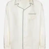 Silk twill shirt with DG embroidery