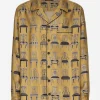 Silk twill shirt with seat print